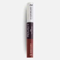 Rougj 2 in 1 Thin&Shine Rossetto liquido lunga tenuta e lip gloss volumizzante e idratante colore 02 Nude Brown