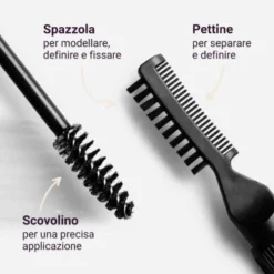 Rougj Kit Sopracciglia Perfette 03 Dark - Set per definire e fissare, matita e gel da 6 ml