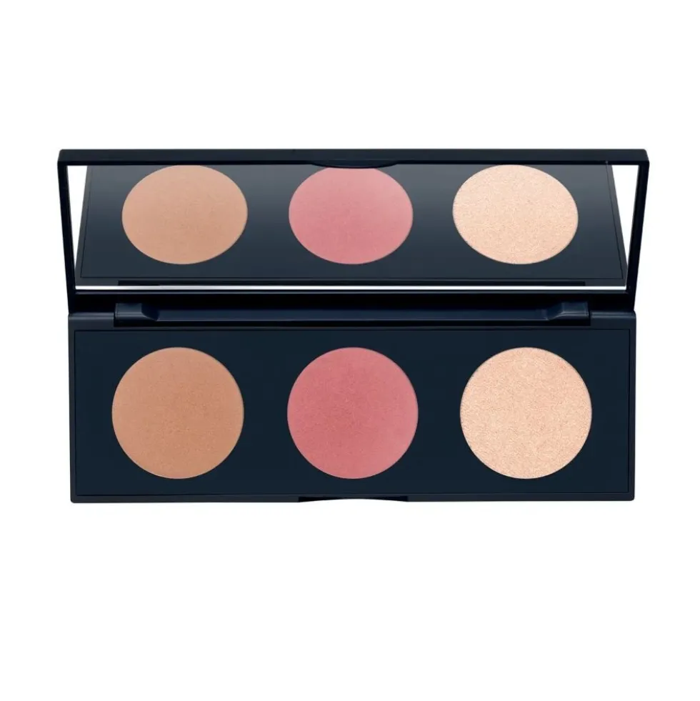 RVB Lab Urban Trio Palette 327 - Palette viso con fard, terra e illuminante, 3 polveri da 2,5 g