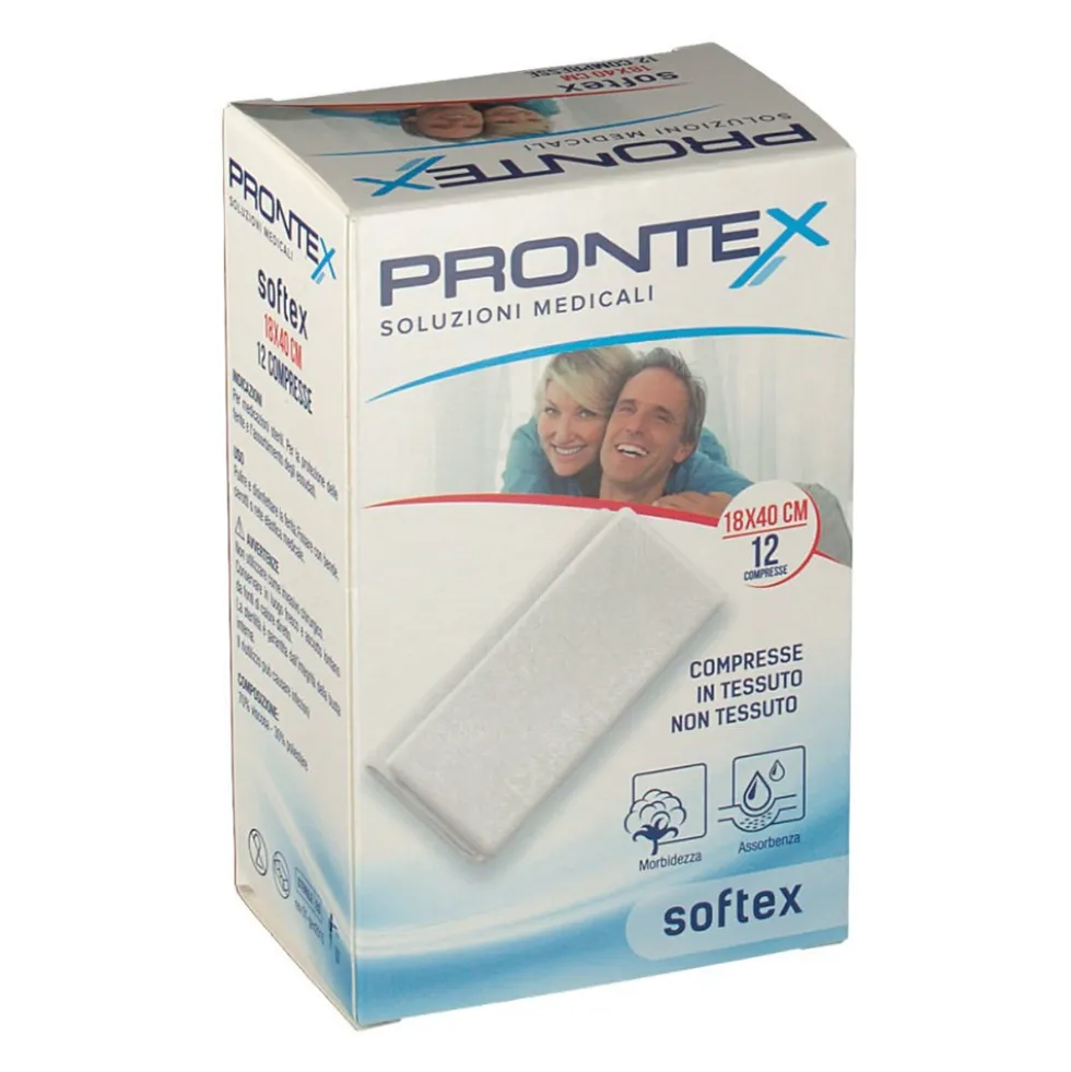 Safety Prontex Softex - Compresse sterili in tessuto non tessuto per medicazione, 12 pezzi 18x40 cm