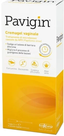 Sakura Pavigin - Gel riepitelizzante per le lesioni da HPV, cremagel vaginale 30 ml con 6 cannule