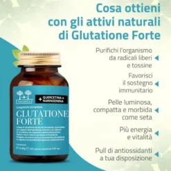Salugea Glutatione Forte Integratore Antiossidante, 60 Capsule Vegetali