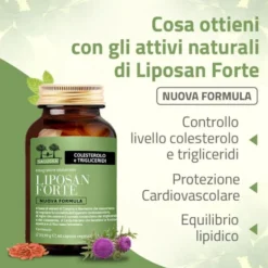 Salugea Liposan Forte Nuova Formula Integratore Colesterolo e Trigliceridi, 60 Capsule Vegetali