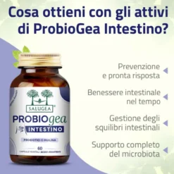 Salugea ProbioGea Intestino Integratore Probiotico, 60 Capsule Vegetali Acido-Resistenti