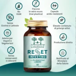 Salugea Reset Intestino Integratore Detox, 60 Capsule Vegetali Acido-Resistenti