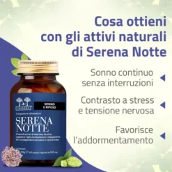Salugea Serena Notte Integratore per Dormire Bene, 60 Capsule Vegetali