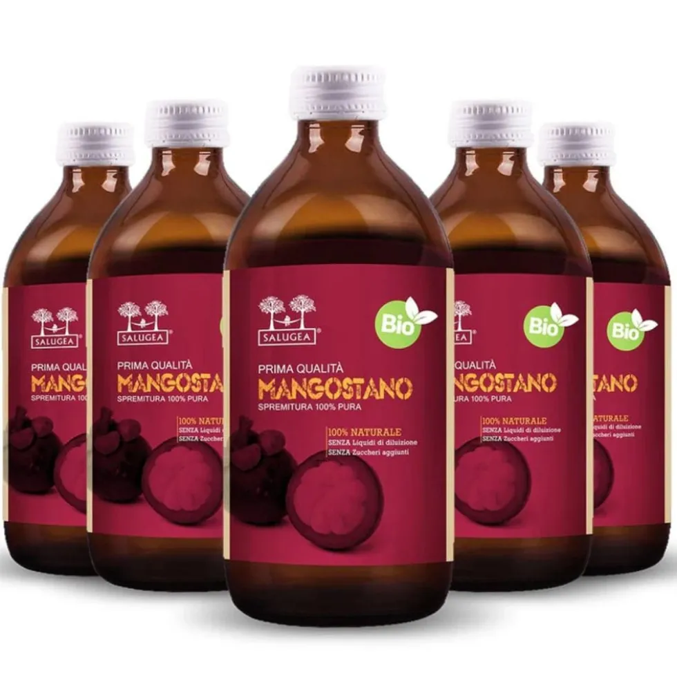 Salugea Succo Mangostano Bio Integratore Stomaco e Intestino, 500ml