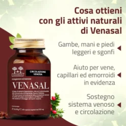 Salugea Venasal Integratore Circolazione Venosa, 60 Capsule Vegetali