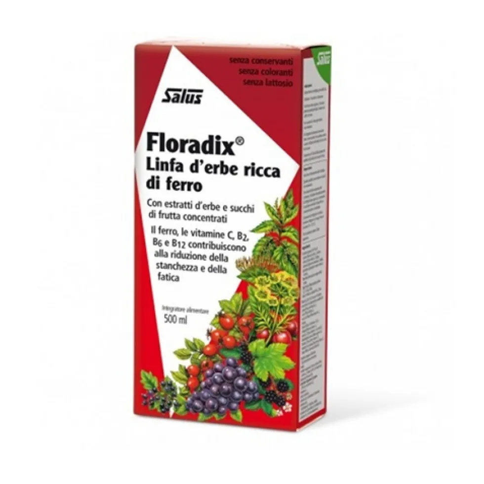 Salus Haus Floradix integratore - Sciroppo con ferro e vitamine per la stanchezza, 500 ml
