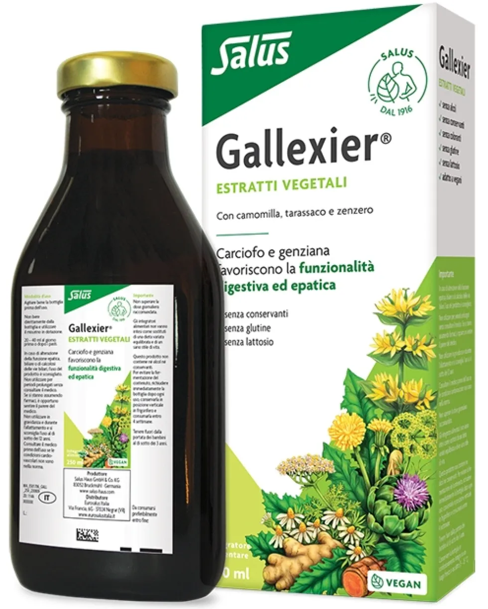 Salus Haus Gallexier - Gallexier integratore digestivo e depurativo per la funzione epatica, 250 ml