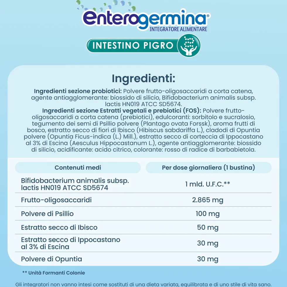 Sanofi Enterogermina - Intestino Pigro Integratore Alimentare, 10 Bustine