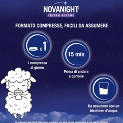 Sanofi Novanight - Tripla Azione Integratore a Rilascio Rapido, 60 Compresse
