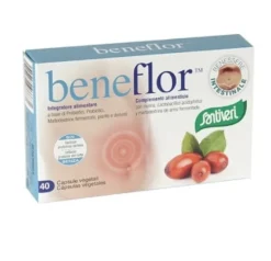 Santiveri Beneflor - Integratore in capsule vegetali Santiveri per la flora intestinale, 40 capsule