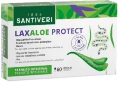 Santiveri Laxaloe Protect - Integratore per transito intestinale con aloe, 60 capsule vegetali