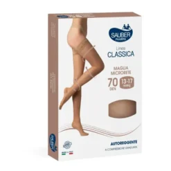 Sauber Classica - Calze autoreggenti 70DEN 13-17 mmHg taglia 4 colore neutro beige