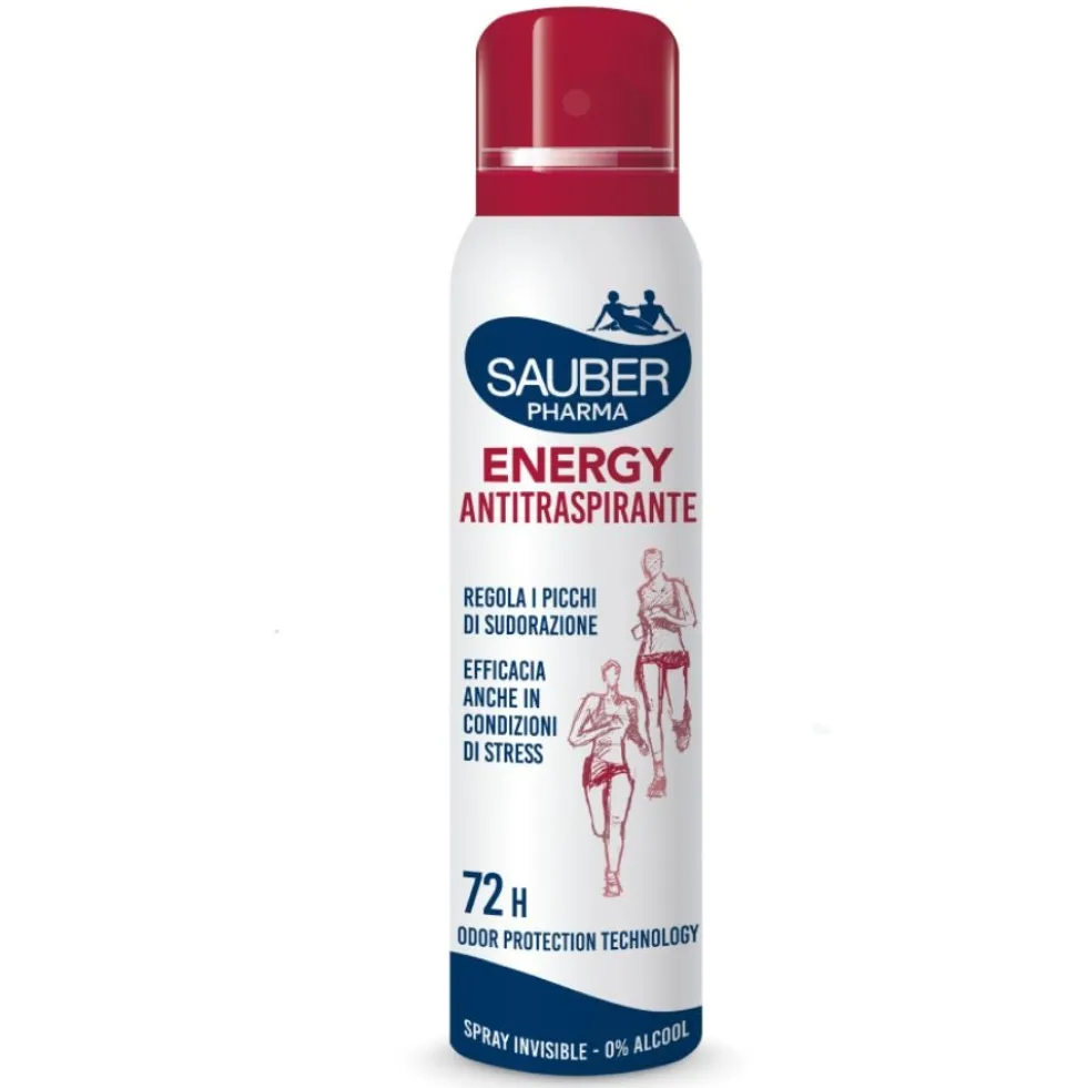 Sauber Deo 72h Energy - Deodorante spray antitraspirante per l'ipersudorazione, 150 ml