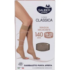 Sauber Gambaletto 140 DEN 18-22 mmHg Punta Aperta per il microcircolo taglia 4 colore neutro