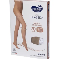 Sauber Linea Classica - Collant 70 denari microrete per il microcircolo, taglia 3 neutro beige