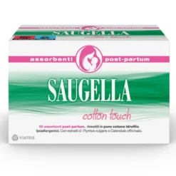 Saugella Cotton Touch - Assorbenti post partum per le perdite abbondanti, 10 pezzi