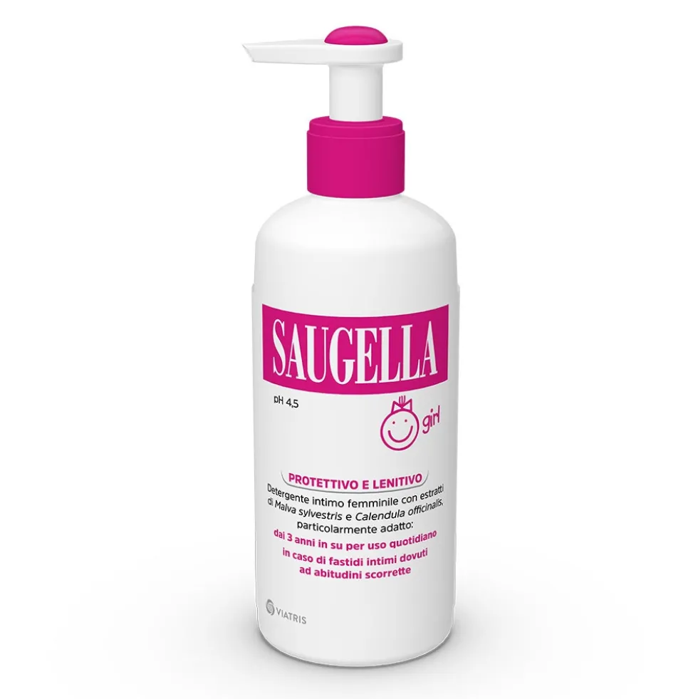 Saugella Girl - Detergente Intimo a pH 4.5 con Malva e Calendula, 200ml