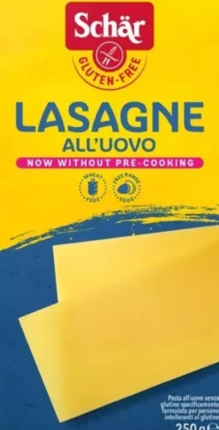 Schar Lasagne - Pasta lasagne Schar all'uovo senza glutine e lattosio, 250 g