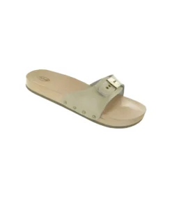 Scholl Pescura Flat - Sabot in legno per tonificare i piedi e le gambe taglia 40 sabbia