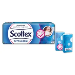 Scottex Tutti Giorni Fazzoletti di Carta Quattro Veli, 8 Pezzi