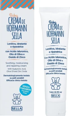 Sella Baby Crema di Hoffmann - Crema Hoffmann idratante per pelli sensibili e arrossate, 60 ml