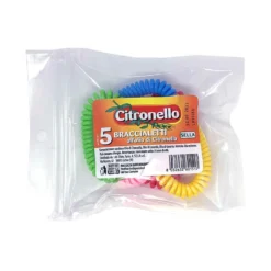 Sella Citronello - Bracciale Protettivo Anti-Zanzara, 5 Bracciali