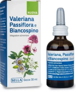Sella Valeriana Passiflora e Biancospino - Integratore alimentare in gocce per il sonno, 30 ml