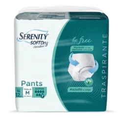 Serenity Pants Super M - Pantaloni Serenity sd sensitive assorbenti per l'incontinenza, 12 pezzi