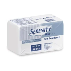 Serenity Salviette Soft Excellence - Salviette monouso per pelli sensibili, 50 pezzi da 30x38 cm