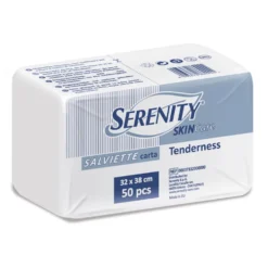 Serenity Tenderness - Salviette in cellulosa per l'igiene del corpo, 50 pezzi da 32x38 cm