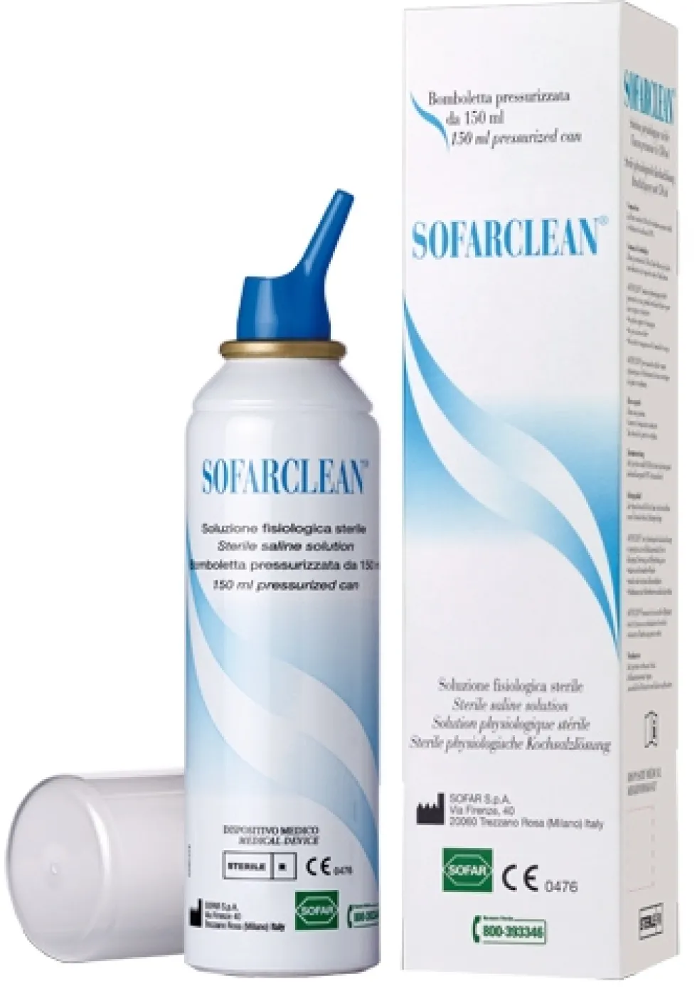 Sofar Sofarclean Soluzione Fisiologica Sterile Pressurizzata, 150ml