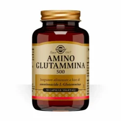 Solgar Amino Glutammina 500 - Integratore di L-glutammina per i muscoli, 50 capsule vegetali