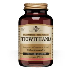 Solgar Fitowithania - Tonico adattogeno per la stanchezza fisica e mentale, 60 capsule vegetali