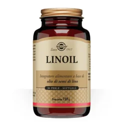 Solgar Linoil - Integratore di olio di semi di lino per il colesterolo, 90 perle
