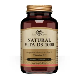 Solgar Natural Vita D3 1000 Integratore Alimentare, 100 Perle Softgel