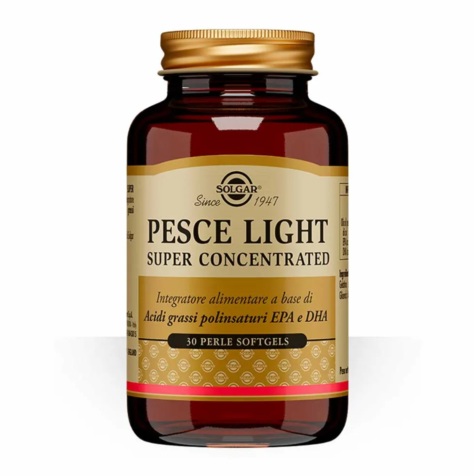 Solgar Pesce Light Super Concentrated - Integratore di omega-3 per la funzione cardiaca, 30 perle
