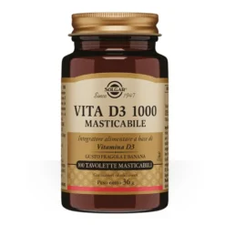 Solgar Vita D3 1000 masticabile - Integratore di vitamina D3 per le ossa e le difese, 100 tavolette