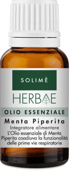 Solimè Herbae menta piperita olio essenziale - Integratore alimentare per le vie respiratorie, 10 ml
