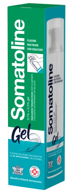 Somatoline 0,1% + 0,3% - Gel per l'adiposità localizzata e la cellulite, 250 ml