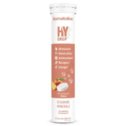 Somatoline HyDrop Electrolyte Integratore per l'idratazione gusto pesca, 20 compresse