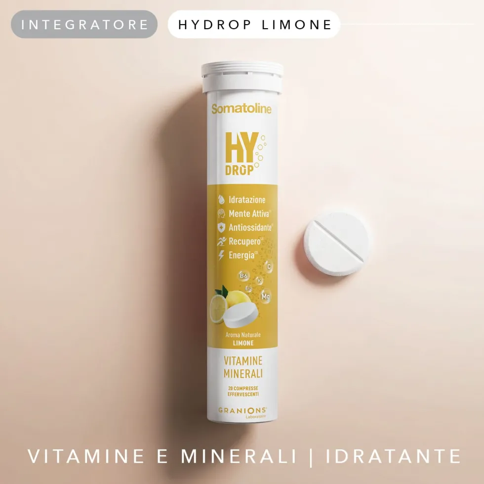Somatoline HyDrop Electrolyte Integratore per l'idratazione gusto limone, 20 compresse