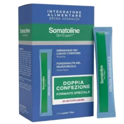 Somatoline Skin Expert Drena Advanced Integratore Alimentare Drenante, 2 x 20 Stick