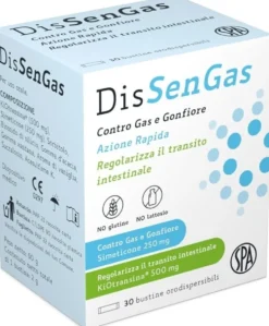 SPA Dissen Gas - Polvere orodispersibile per il sollievo da gas e gonfiore addominale, 30 bustine