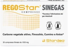 Stardea Regostar Sinegas - Integratore per flatulenza con carbone vegetale, 30 compresse