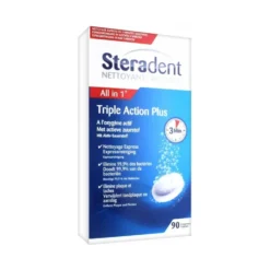 Steradent Triple Action Plus Pulitore Protesi Pulizia Dentiera, 90 Compresse