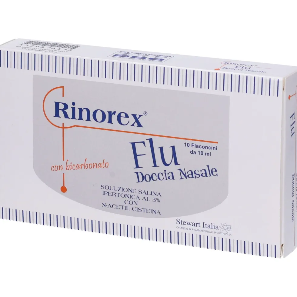 Stewart Italia Rinorex Flu Doccia Nasale - Rinorex Flu doccia nasale fiale, 10 fiale da 10 ml