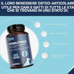 Suprapet MobilityPet Cani e Gatti Integratore Benessere Articolazioni, 90 Compresse